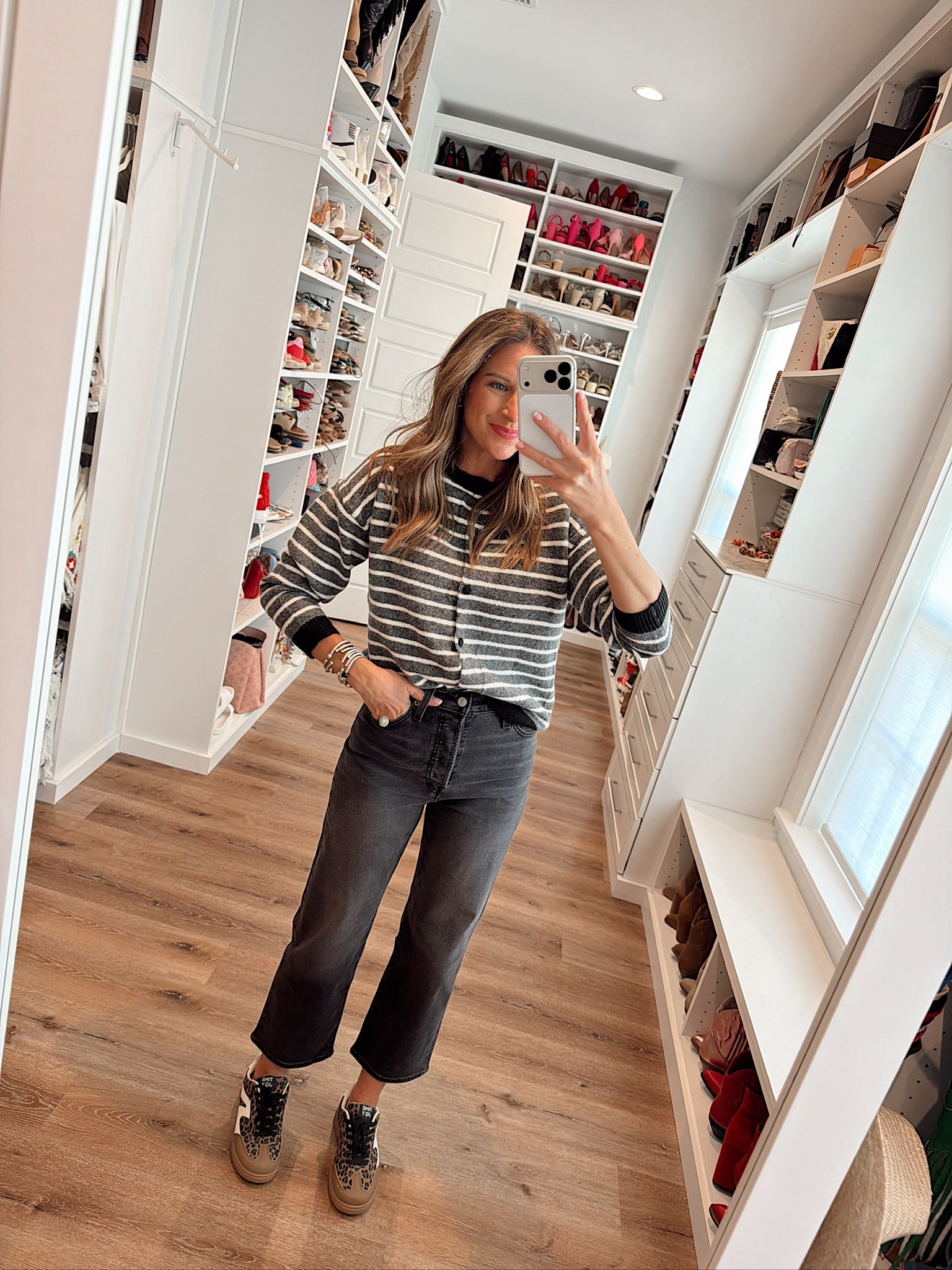 In a small top, size 26 jeans, sneakers and accessories - fits tts.

#LTKootd #LTKgrwm #LTKSeasonal