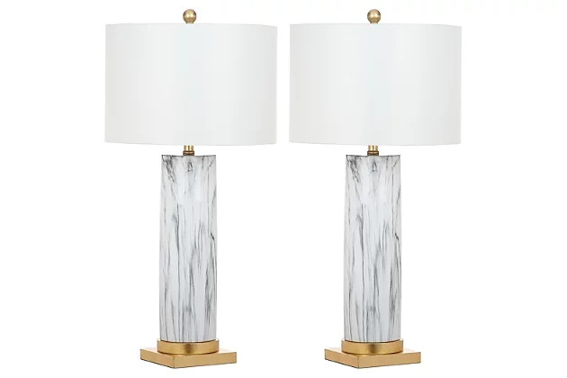 Faux Marble Table Lamp (Set of 2) | Ashley | Ashley Homestore