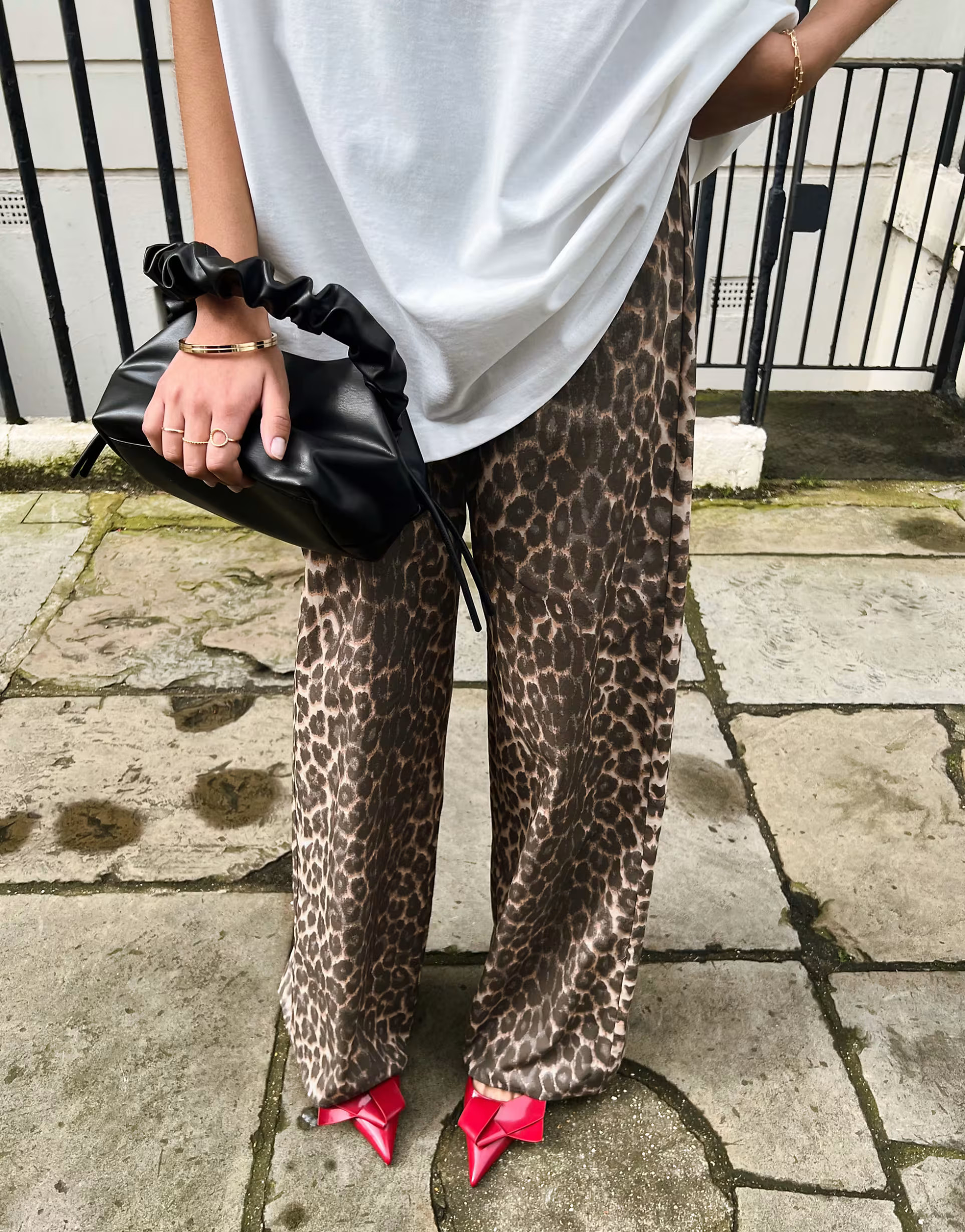 ASOS DESIGN cotton poplin wide leg trousers in leopard print | ASOS (Global)