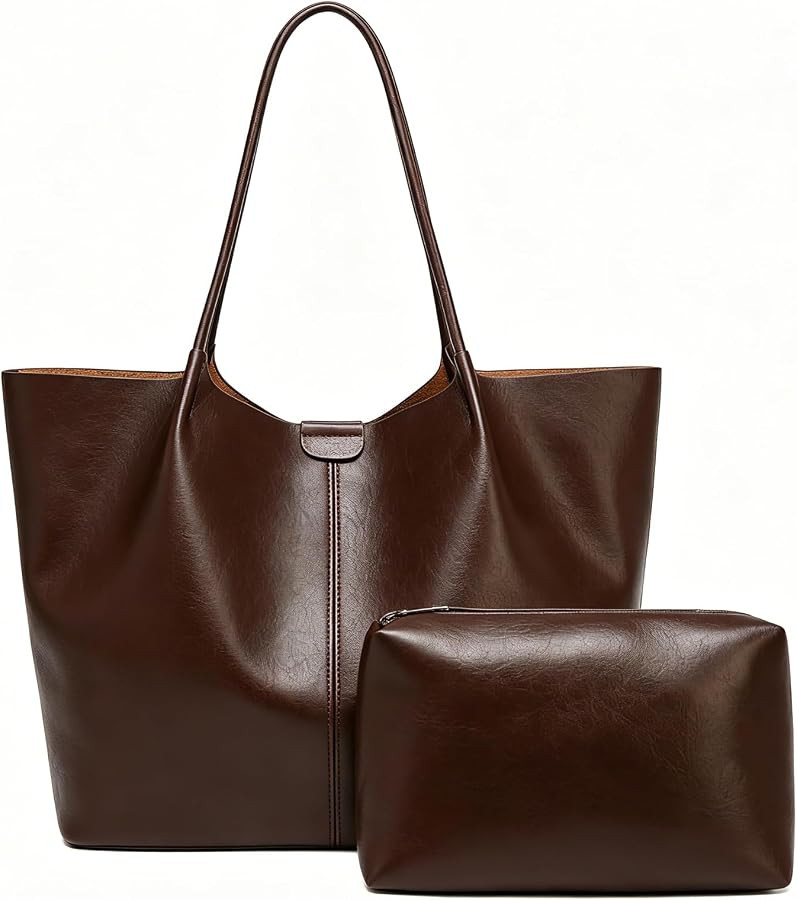 Tote Bag For Women Large Capacity Soft Leather Purse With Interior Pouch Multi-Use For Daily Comm... | Amazon (US)