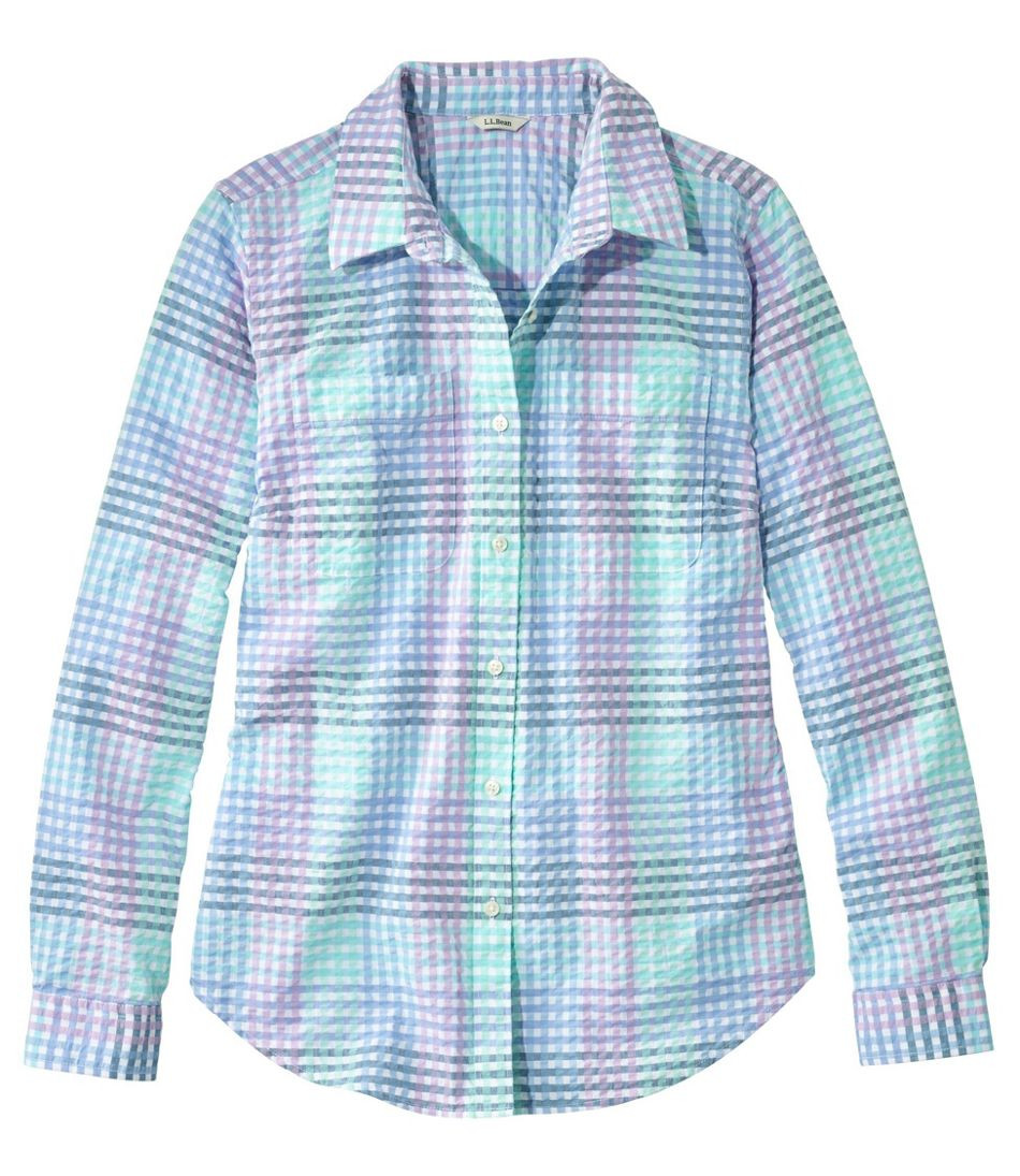 Women's Vacationland Seersucker Shirt, Long-Sleeve Plaid | L.L. Bean