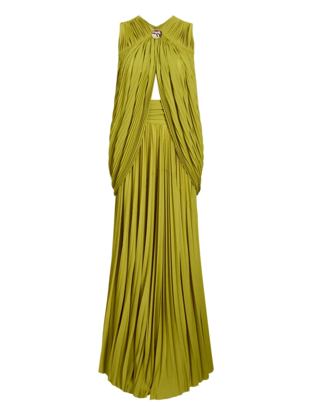 Proenza Schouler pleated draped maxi party dress - Green | Farfetch Global