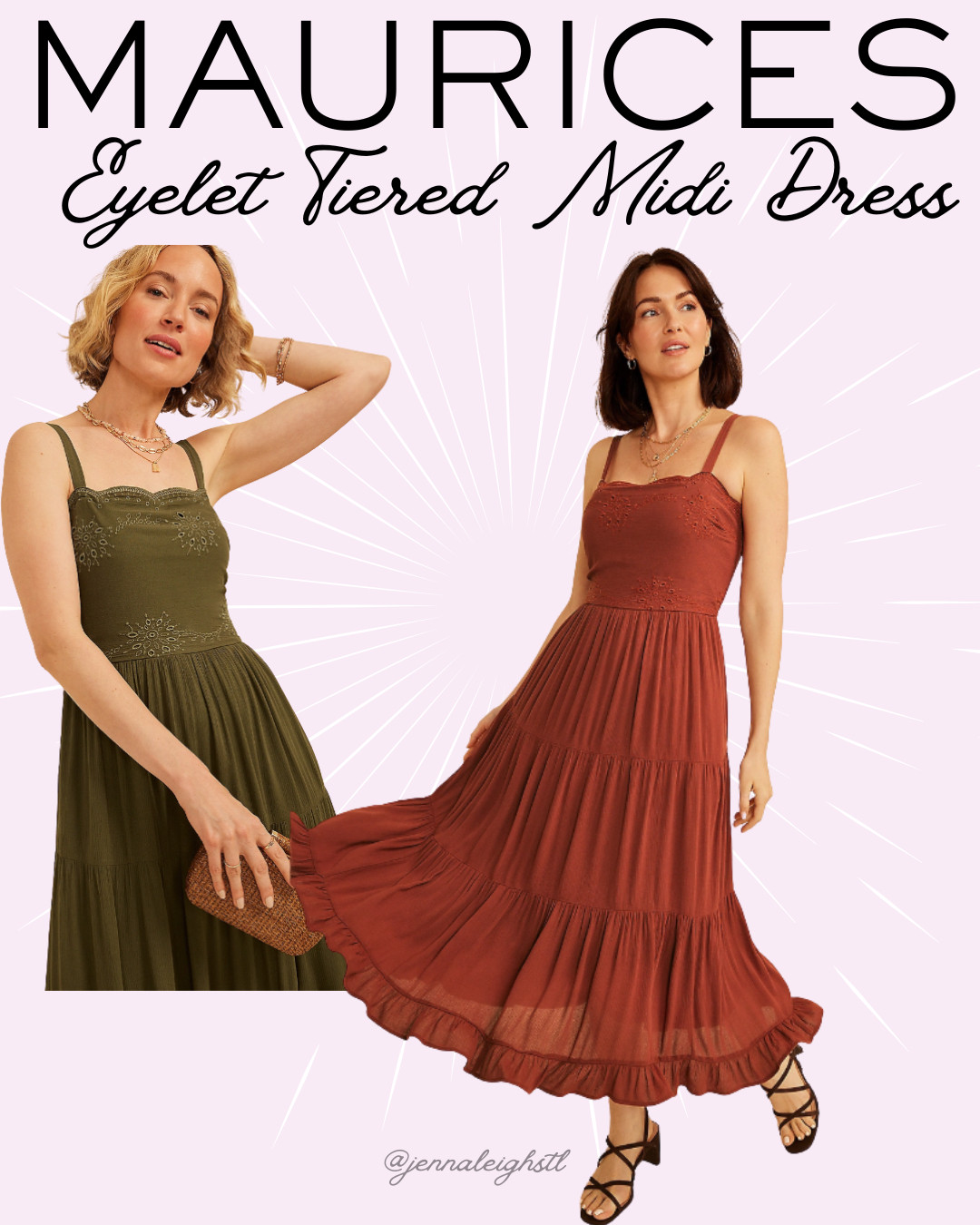 This Bare Embroidered Eyelet Tiered Midi Dress from Maurices is absolutely gorgeous. The eyelet details and tiered silhouette give it such a timeless, feminine look that is perfect for summer events, vacations, brunch dates, and everything in between. 

 #LTKootd #LTKSeasonal #LTKMidsize