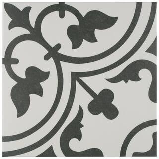 Merola Tile Arte White 9-3/4 in. x 9-3/4 in. Porcelain Floor and Wall Tile (10.88 sq. ft./Case) F... | The Home Depot