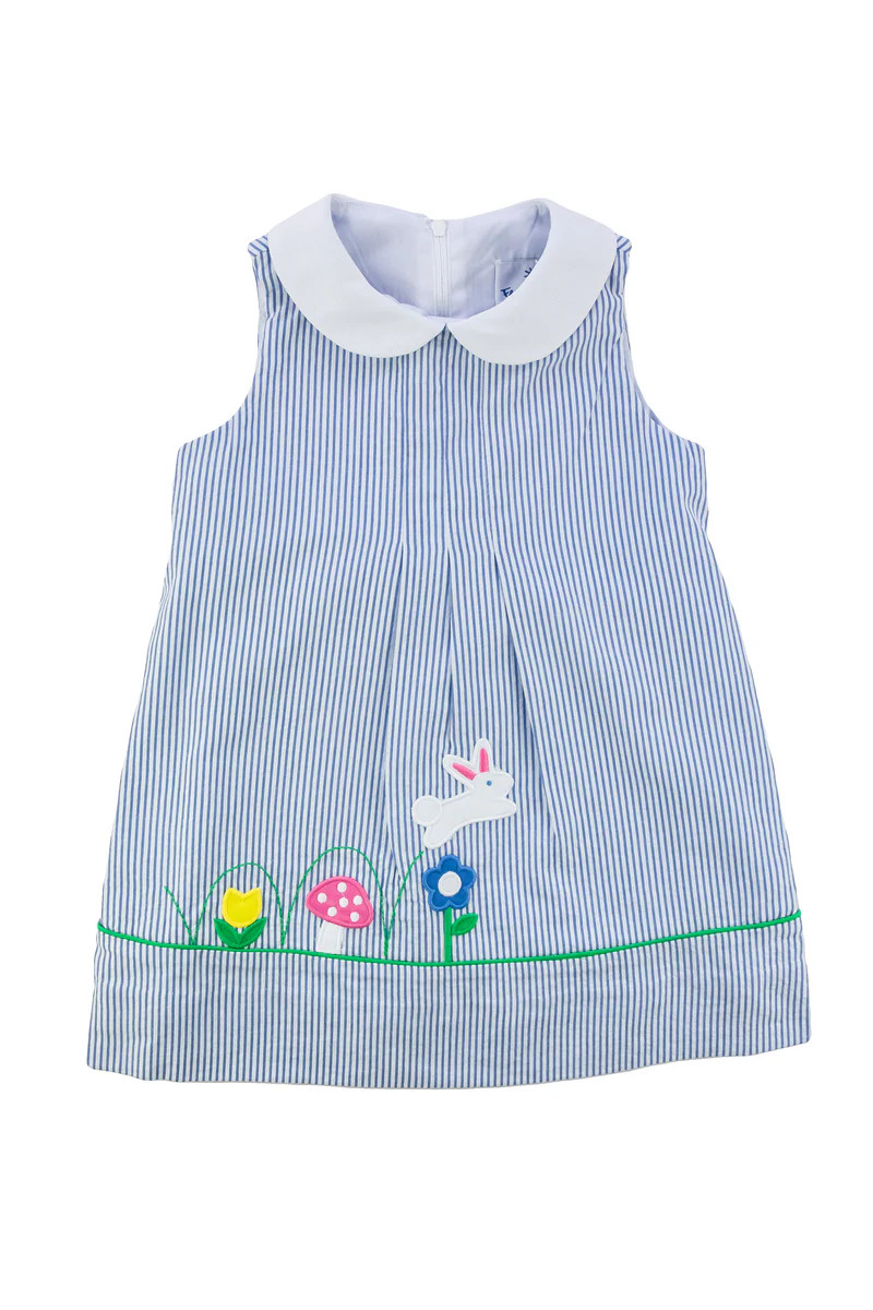 Seersucker Dress With Flowers & Bunny | Florence Eiseman