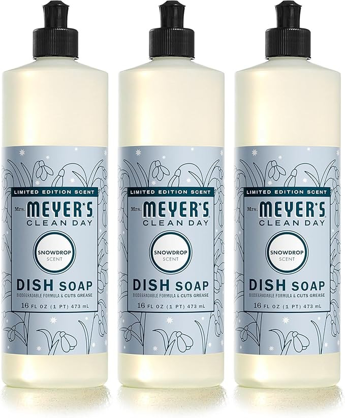 MRS. MEYER'S Clean Day Liquid Dish Soap, Biodegradable Formula, Limited Edition Snowdrop, 16 Fl. ... | Amazon (US)