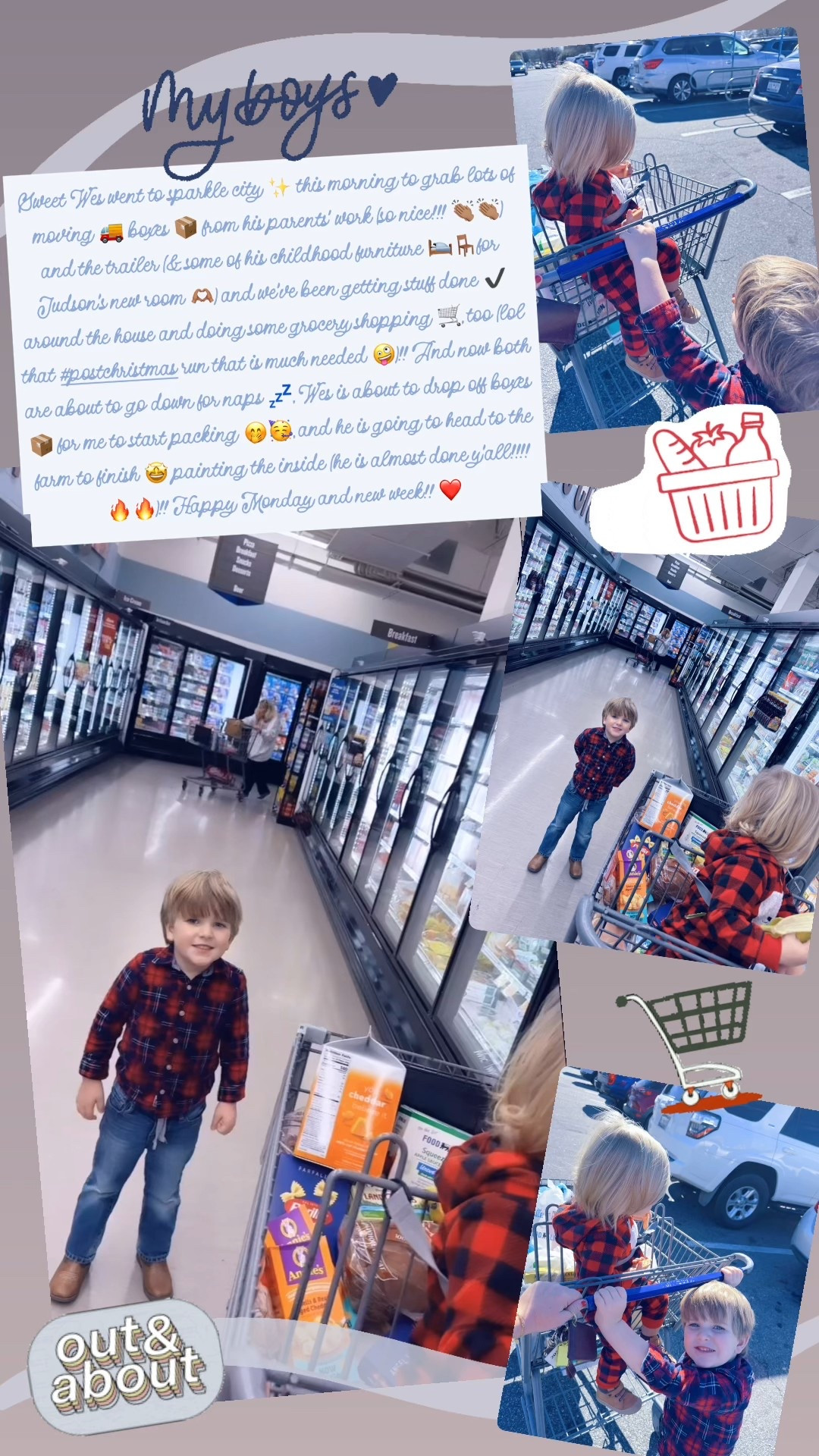 Sweet Wes went to sparkle city ✨ this morning to grab lots of moving 🚚 boxes 📦 from his parents’ work (so nice!!! 👏🏽👏🏽)  and the trailer (& some of his childhood furniture 🛌🪑for Judson’s new room 🫶🏽) and we’ve been getting stuff done ✔️ around the house and doing some grocery shopping 🛒, too (lol that #postchristmas run that is much needed 🤪)!! And now both are about to go down for naps 💤, Wes is about to drop off boxes 📦 for me to start packing 🤭🥳, and he is going to head to the farm to finish 🤩 painting the inside (he is almost done y’all!!!! 🔥🔥)!! Happy Monday and new week!! ❤️