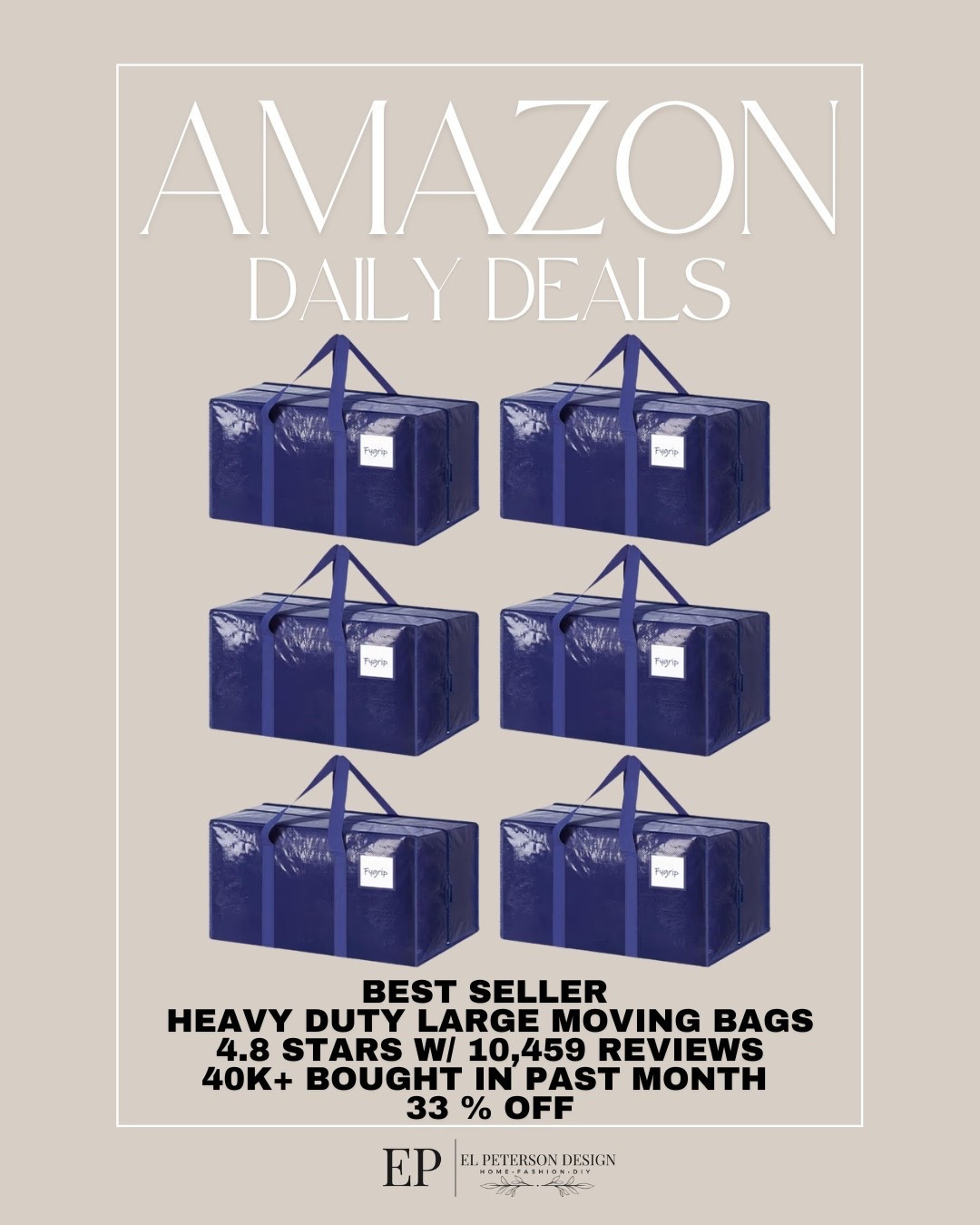 Amazon Daily Deals
Heavy Duty Moving Bag

#LTKHome #LTKSaleAlert