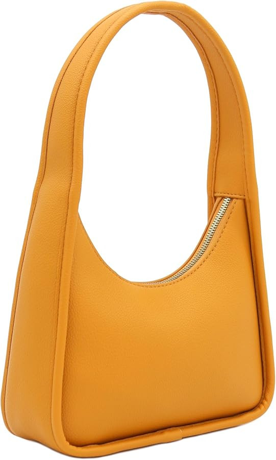 Small Minimalist Shoulder Bag for Women, Faux Leather Underarm Purse, Chic Top Handle Handbag for... | Amazon (US)