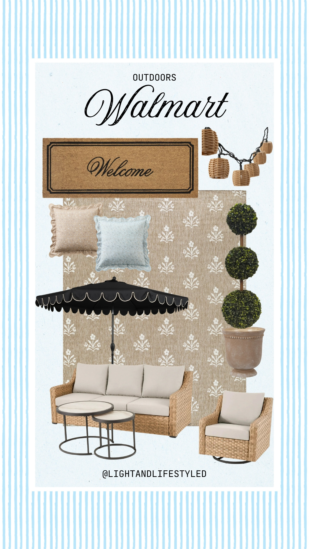 Outdoor season is almost here and Walmart has SO many good finds right now 👏 This whole patio setup looks high-end but the prices are actually so good. From the woven seating to the scalloped umbrella and lantern lights… I’m obsessed. 

 

#LTKHome #LTKspringtrends #LTKspring