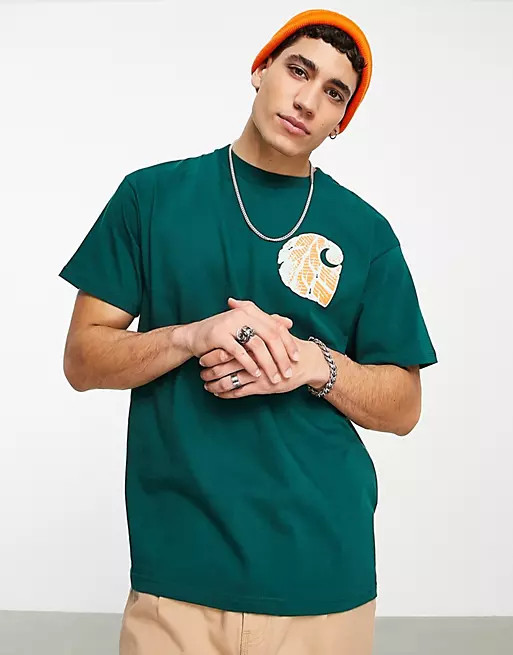 Carhartt WIP longhaul backprint t-shirt in green | ASOS (Global)