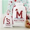Initially Santa Personalized Canvas Christmas Santa Sack - Small | Personalization Mall