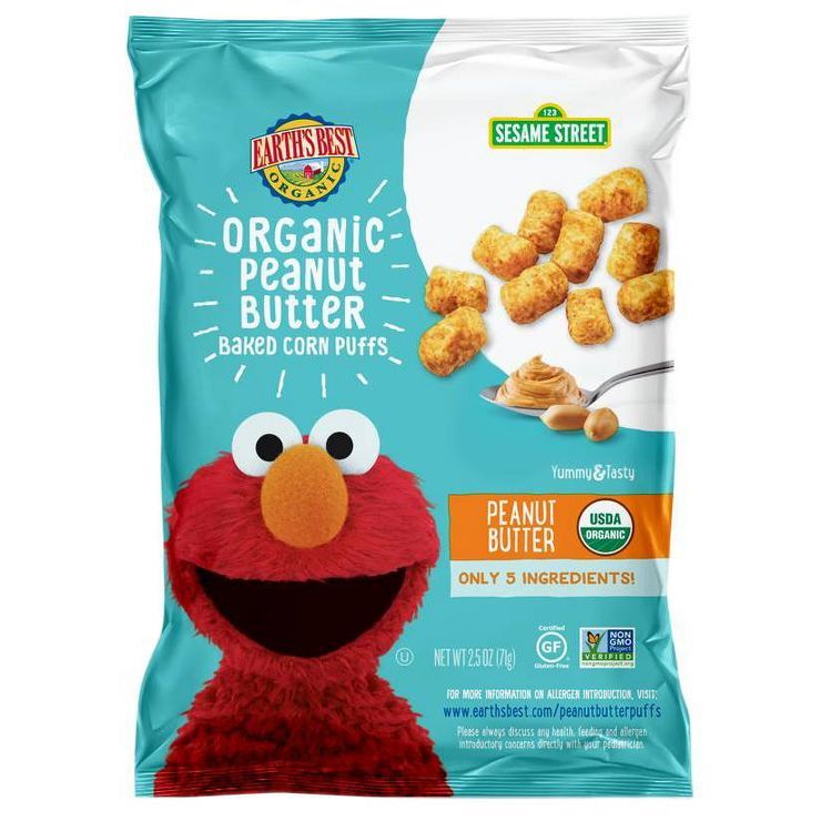 Earth's Best Organic Sesame Street Peanut Butter Puffs - 2.5oz | Target