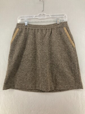 J Crew Womens Skirt 8 Brown Wool Pocket Mini Herringbone   | eBay | eBay US