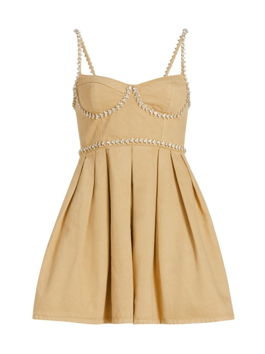 Self-PortraitDiamante Denim Minidress | Saks Fifth Avenue