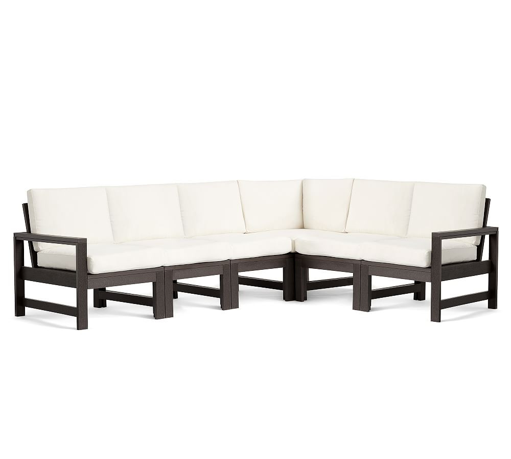Indio Collection x Polywood 6-Piece Sectional, Vintage Coffee | Pottery Barn (US)
