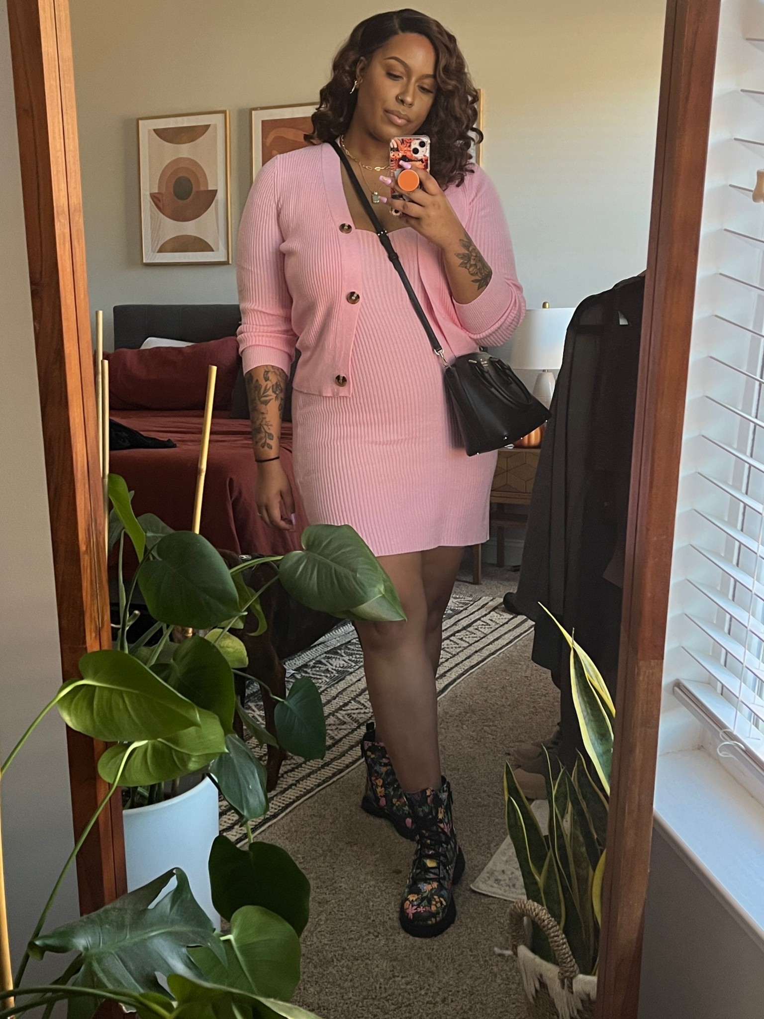 Amazon Sweater Dress set in a size XL. Walmart No Boundaries Floral Combat Boots.

#LTKstyletip #LTKcurves #LTKunder100