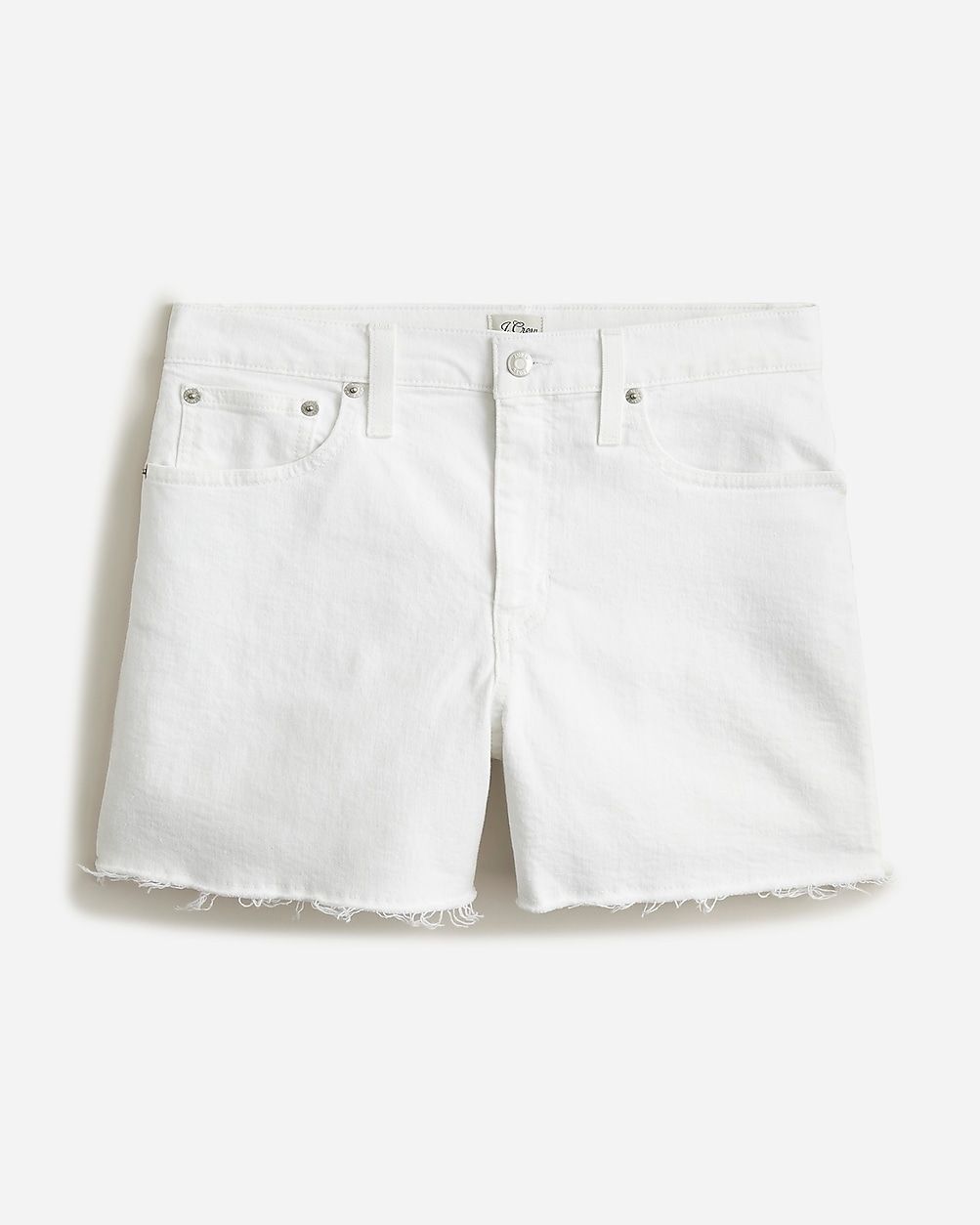 High-rise denim short in white | J.Crew US