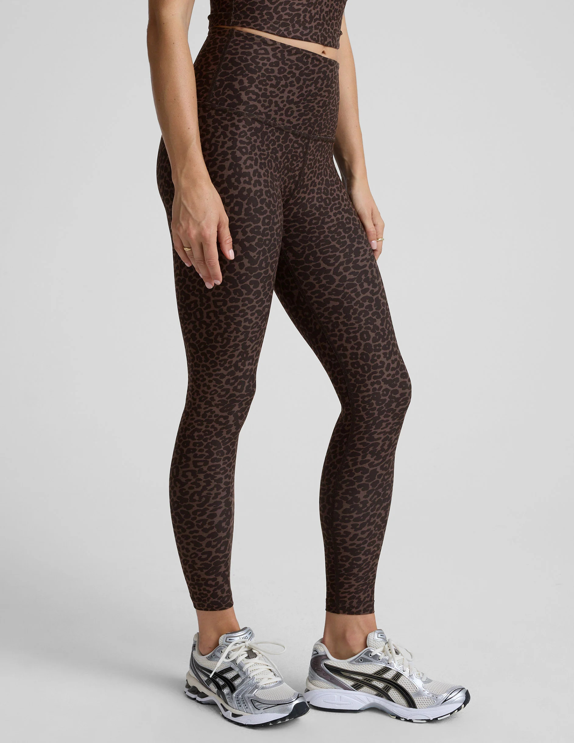 Espresso Leopard SoftMark High Waisted Midi Legging | Beyond Yoga | Beyond Yoga