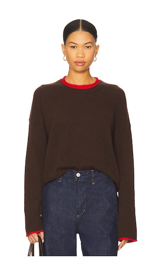 Light Weight Roll Neck in Chocolate & Tomato | Revolve Clothing (Global)