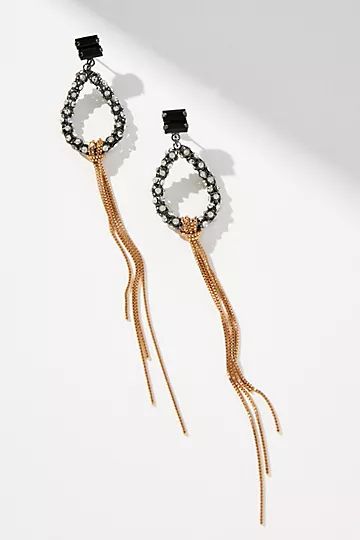 Black Crystal Rope Earrings | Anthropologie (US)