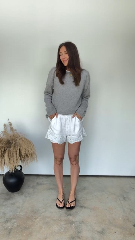 Love the eyelet detail on these white linen shorts 🤍

#casualoutfits #ootd #everydayoutfits #minimaliststyle #neutraltones | closet staples | capsule wardrobe

#LTKgrwm #LTKootd