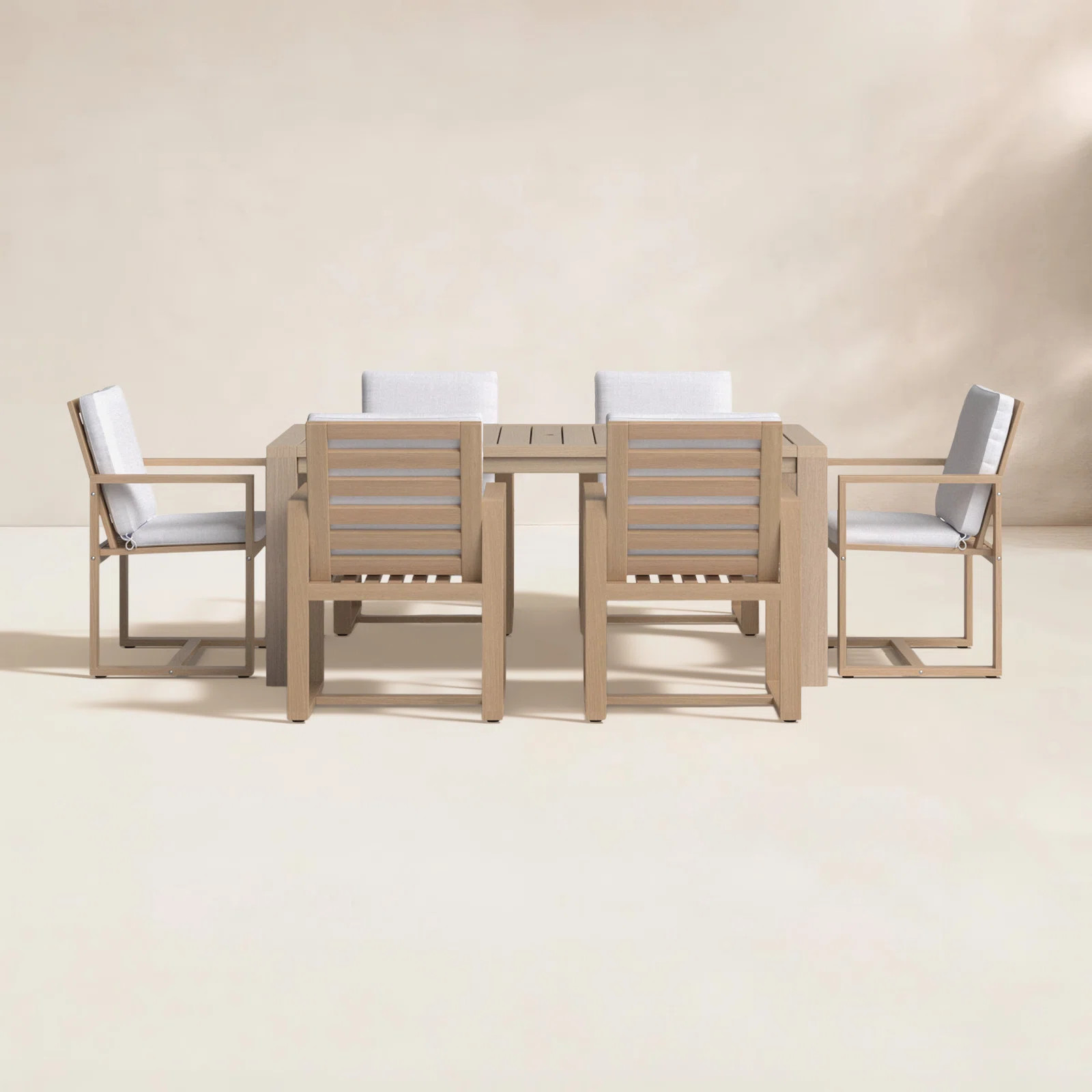 Joly 70'' Rectangular 6 - Person Outdoor Dining Set with Cushions | Joss & Main