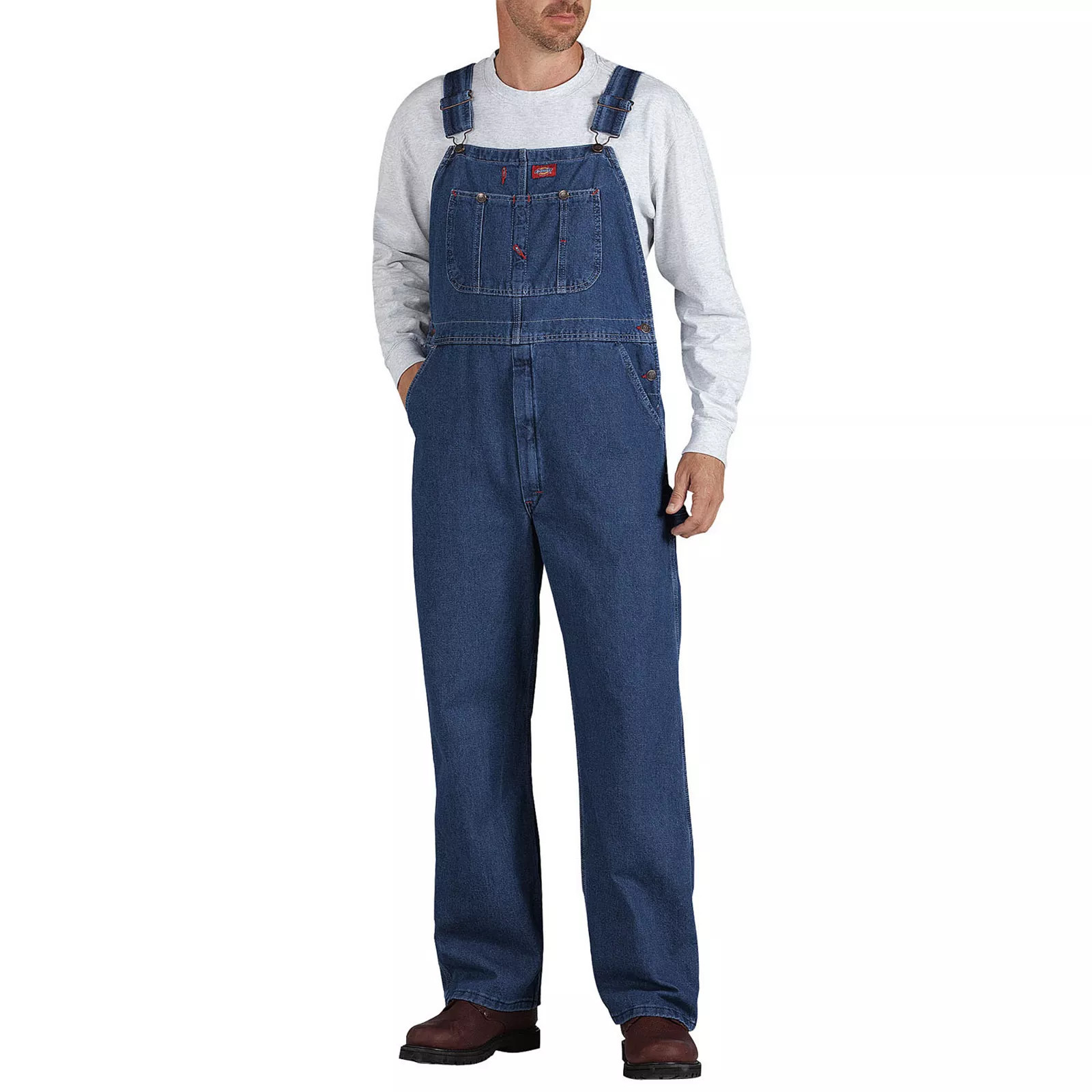 Men's Dickies Regular-Fit Stonewashed Bib Overalls, Size: 40X30, Blue | Kohl's