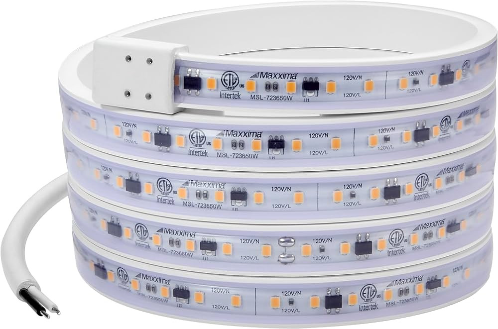 Maxxima 72 in. Hardwired LED Under Cabinet Strip Light, 2760 Lumens, 3000K Warm White, Kitchen an... | Amazon (US)