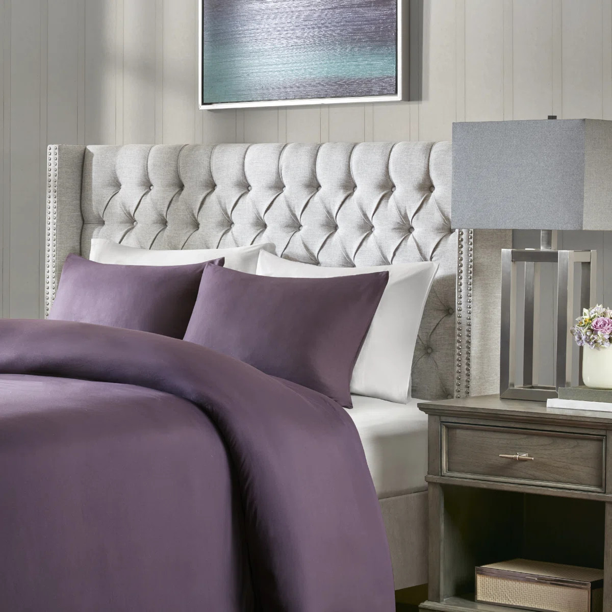 Ashwin Upholstered Wingback Headboard - Button Tufting & Nailhead Trim | Wayfair North America