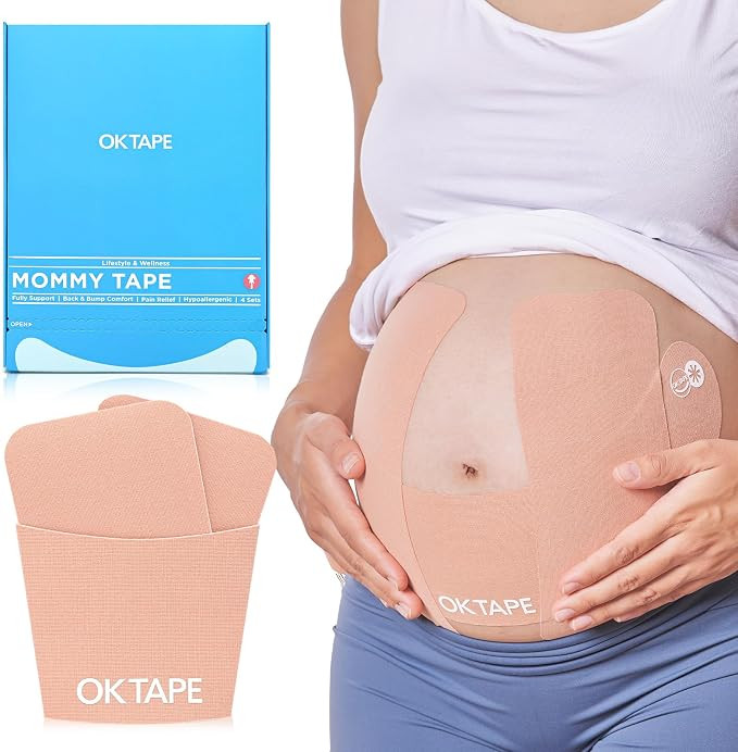 OK TAPE Pregnancy Belly Band Tape, for Belly Pain, Back Pain Relief, Swelling Relief, Non-Irritan... | Amazon (US)