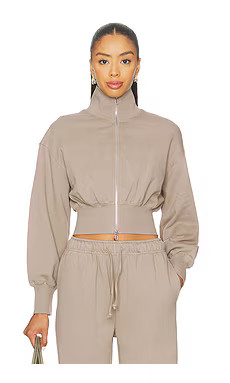 superdown Branka Zip Up Jacket in Taupe from Revolve.com | Revolve Clothing (Global)