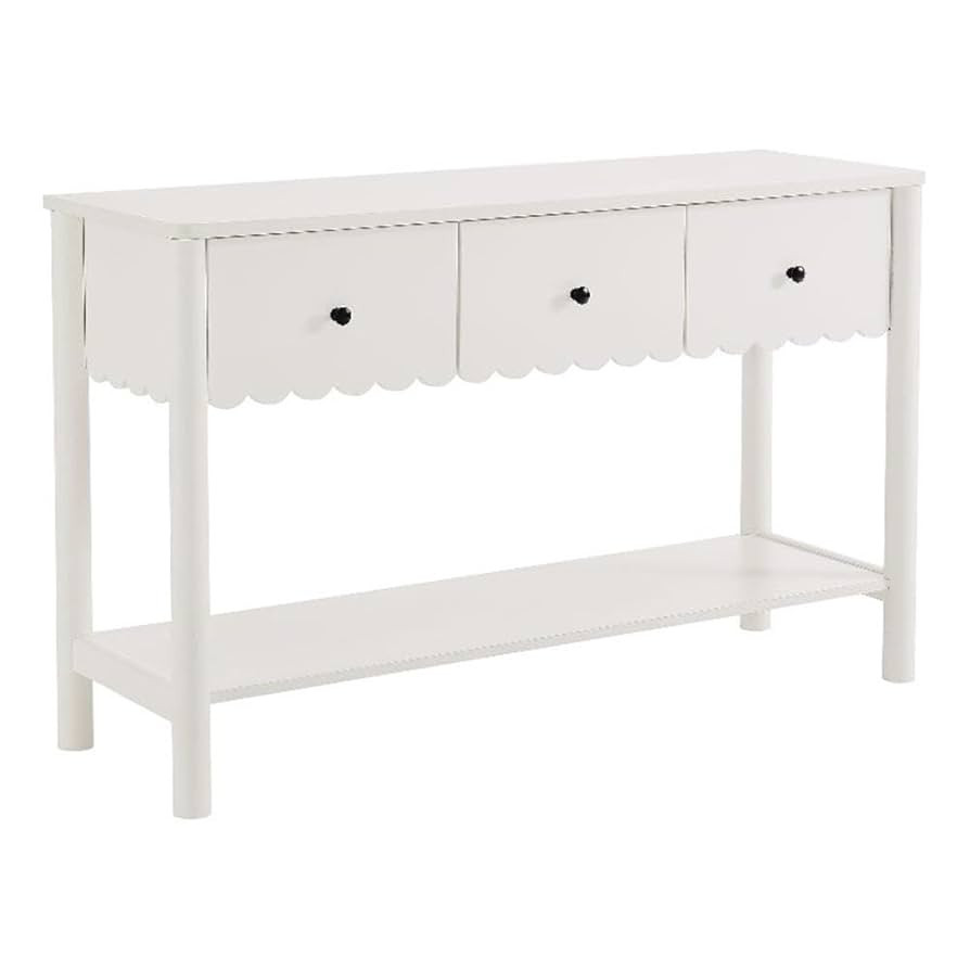 Modway Emmeline 3-Drawer Scalloped Console Table in White | Amazon (US)