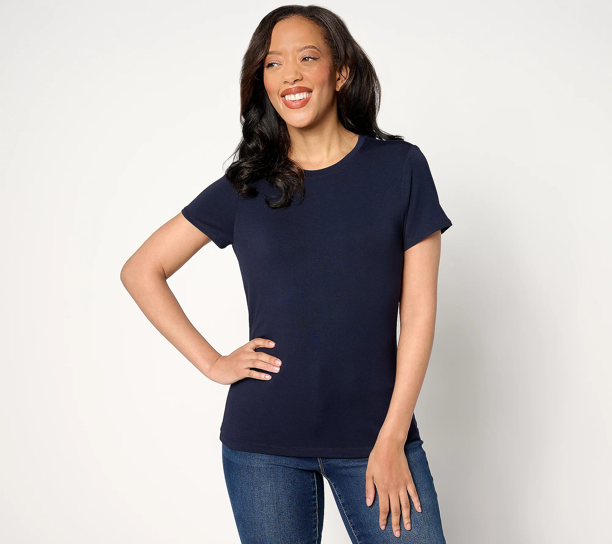 As Is nicole by Nicole Miller Crew Neck Basic Tee | QVC