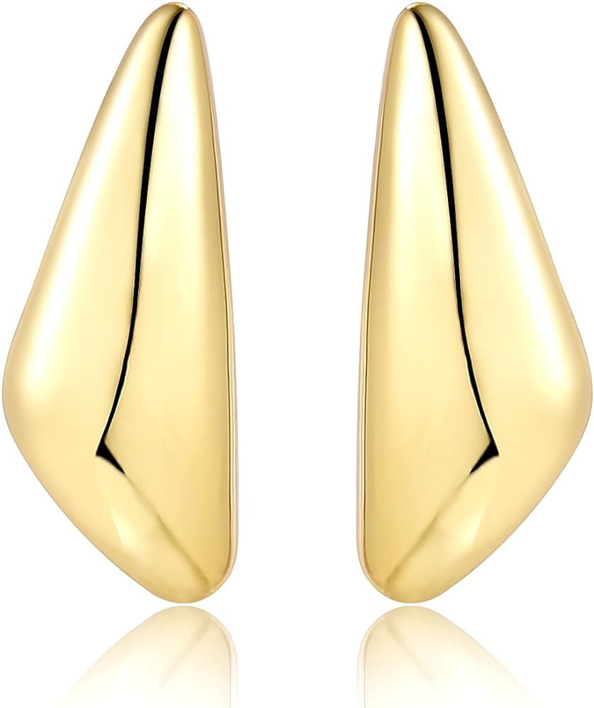 Chunky Gold Dangle Earrings For Women Gold Plated Statement Earrings Large Minimalist Geometric L... | Amazon (US)