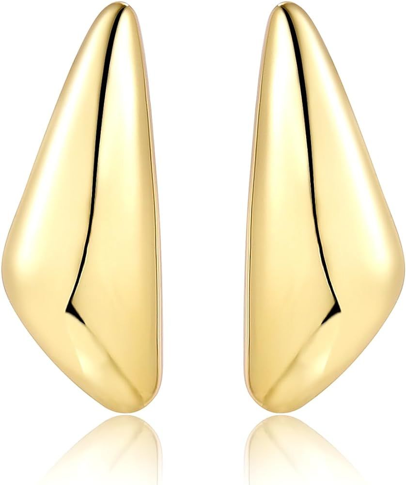Chunky Gold Dangle Earrings For Women Gold Plated Statement Earrings Large Minimalist Geometric L... | Amazon (US)