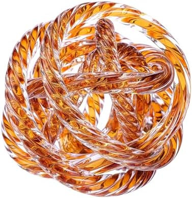 ORRFIDDY Glass Knot Teal Orbit Ball - 5 Inch Hand Blown Infinity Sculpture Decor Glass Orbit Home... | Amazon (US)