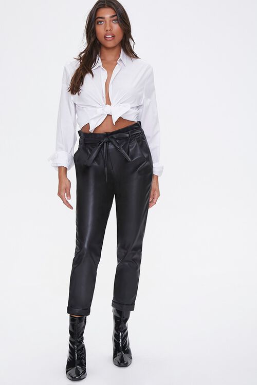 Faux Leather Paperbag Pants | Forever 21 (US)