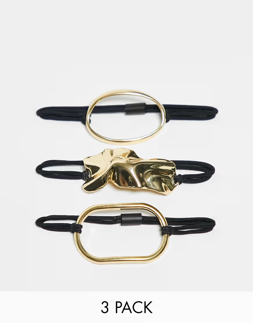 Kristin Ess The Modern Hair Ties - 3 pack-Gold | ASOS (Global)