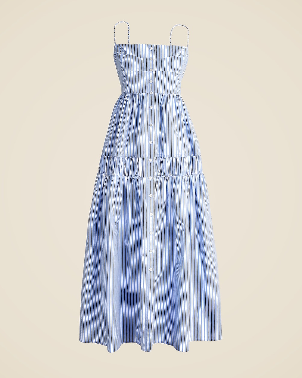 A-line midi dress in striped cotton poplin | J. Crew US