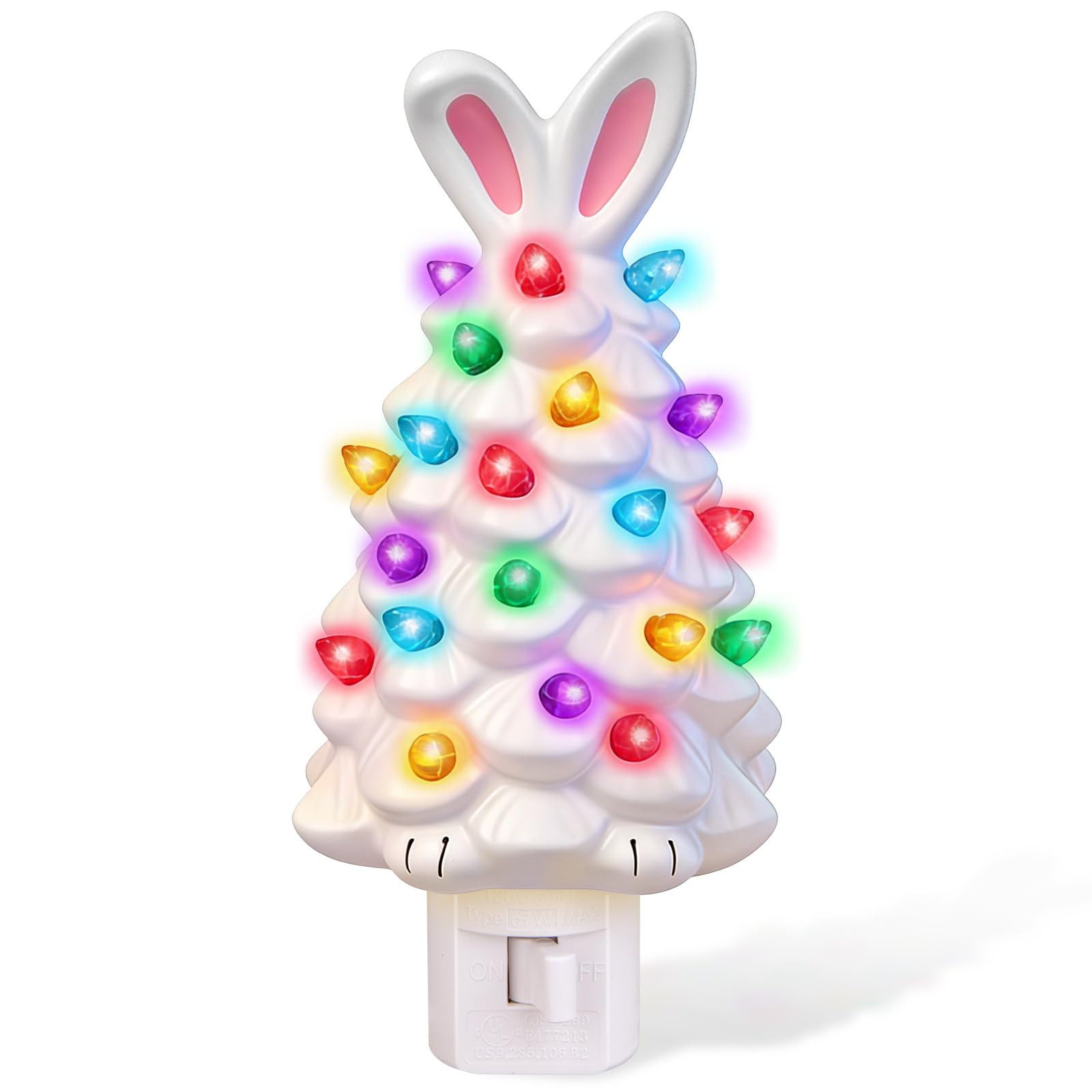 Easter Bunny Night Light 2026 Easter Bunny Tree Light with Multicolored Lights Spring Rabbit Orna... | Amazon (US)