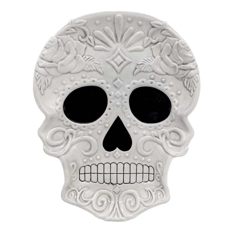 Ceramic White Skull Salad Plate, 8.5" | At Home