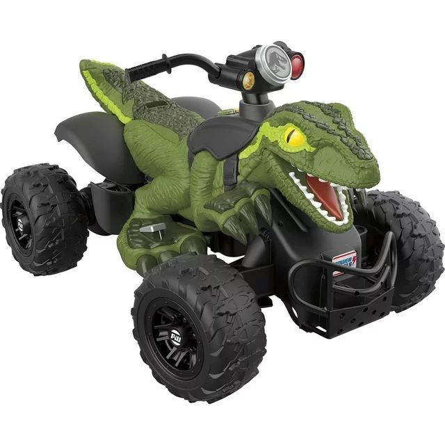 12V Power Wheels Jurassic World Dino Racer Battery-Powered Ride-On ATV Dinosaur Toy, Green - Walm... | Walmart (US)