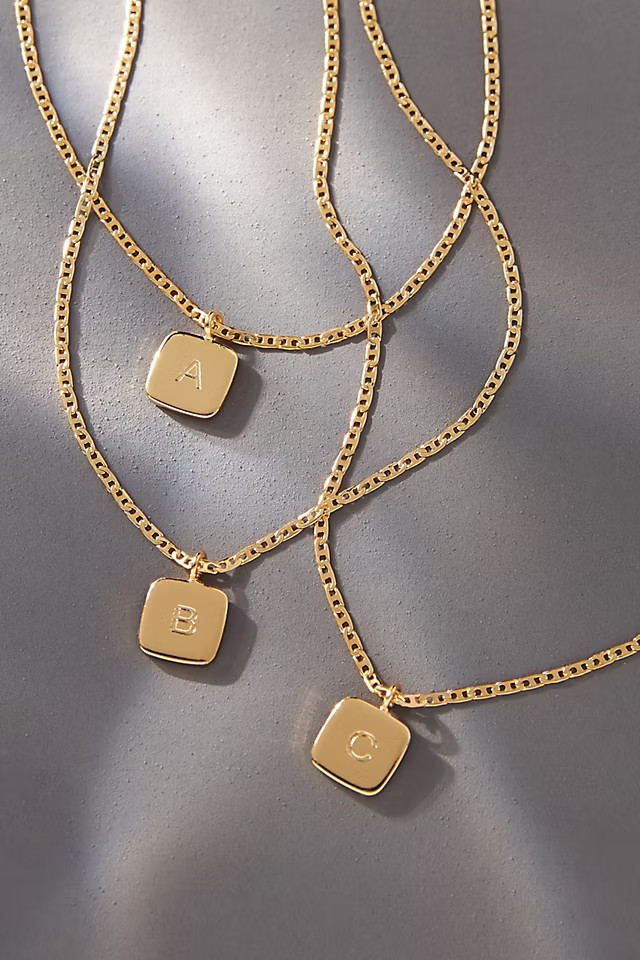 Monogram Tag Pendant Necklace | Anthropologie (US)