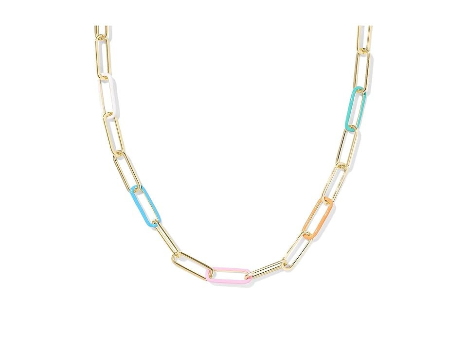 Kendra Scott Ainsley Convertible Chain Women's Necklace Women's Necklace Gold Mix Enamel, 14K Gold/Brass | Zappos