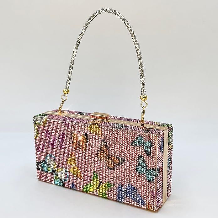 Evening Party Glitter Rhinestone bag Chain Shoulder Clutch Bag For Women | Amazon (US)