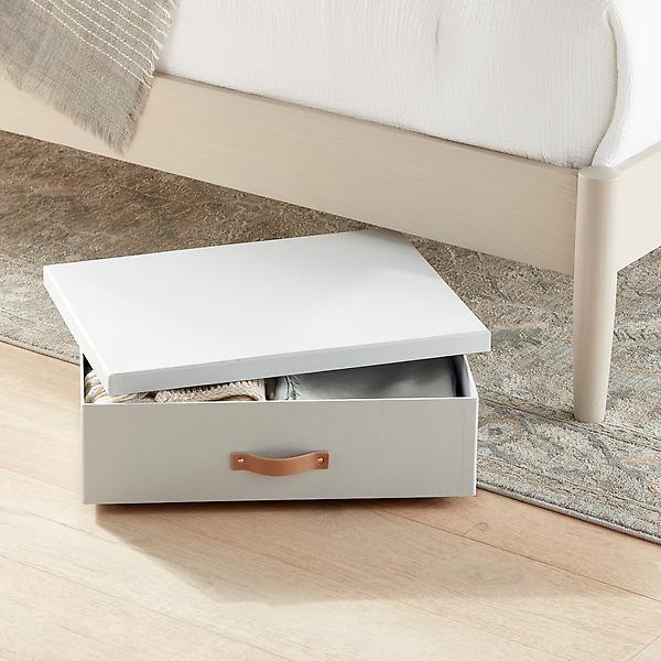 Bigso Stockholm Rolling Underbed Storage Box Light Grey | The Container Store