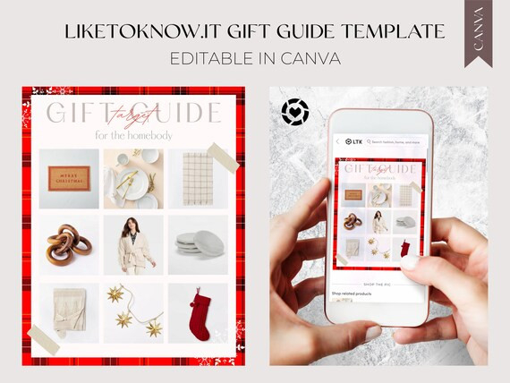 Liketoknowit Holiday GIFT GUIDE Canva Template Customizable | Etsy | Etsy (US)