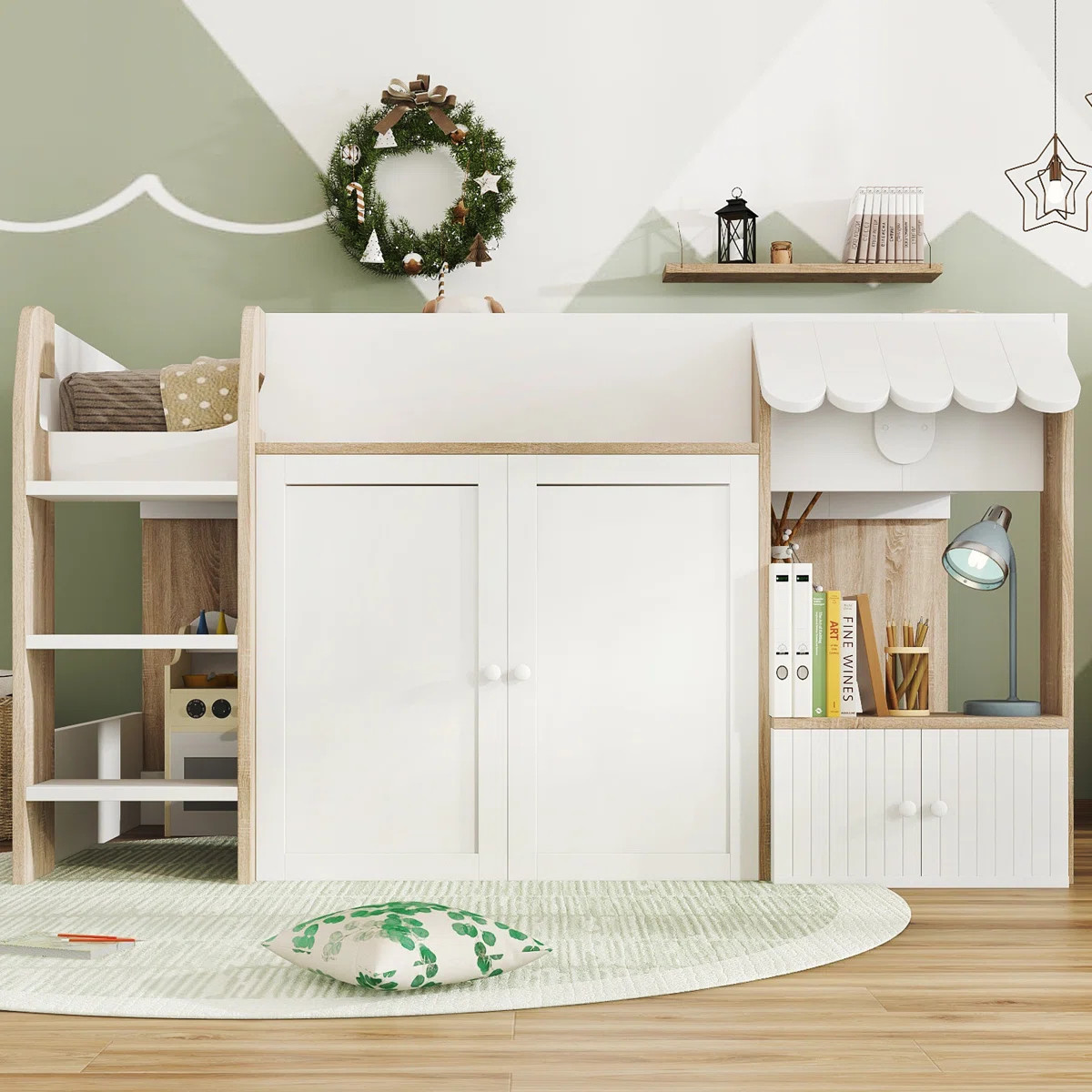 Harriet Bee Daghmar High Sleeper Bed with Ladder, Cabinet & Wooden Frame | Wayfair.co.uk | Wayfair UK