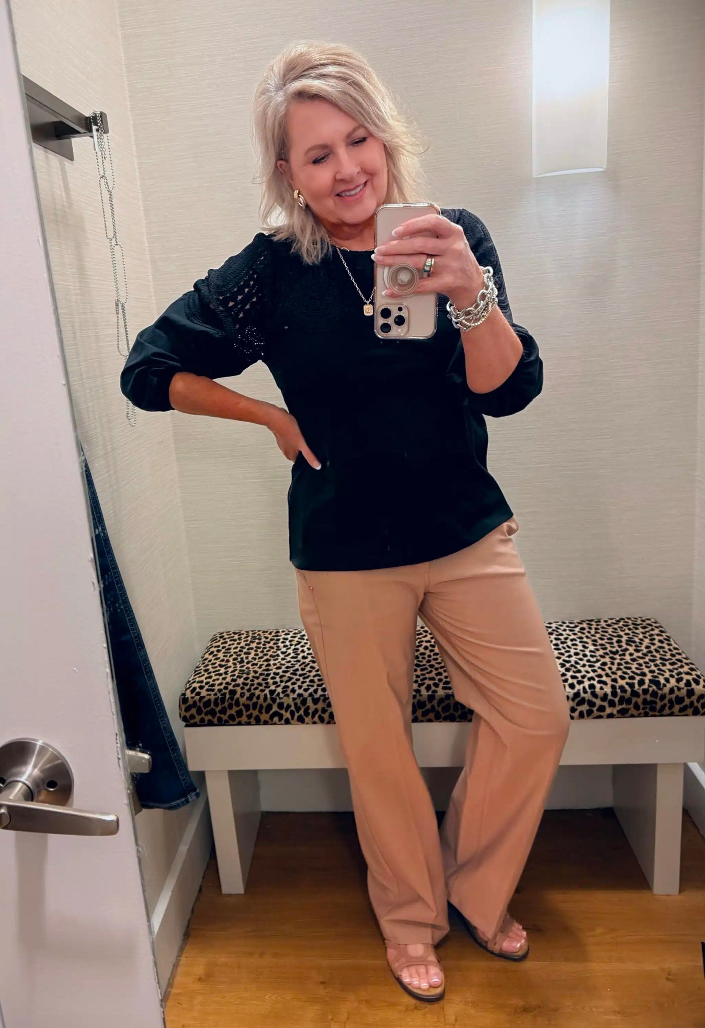 Chico’s try on with new arrivals and I love this elevated basic top. I styled it with these trousers for a dressed up look and love the black and brown combination. I’m wearing a size 1 in both pieces. 

#LTKootd #LTKOver40 #LTKWorkwear